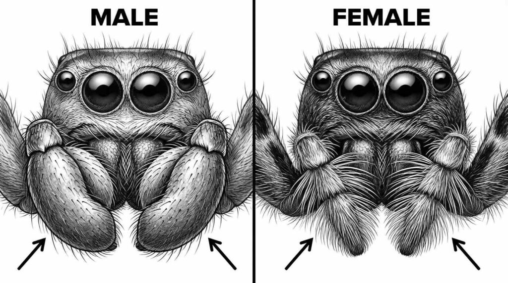 Male performing jumping spider courtship behavior dance